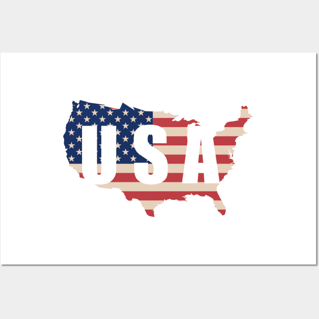 Vintage USA Wall Art by Toozidi T Shirts